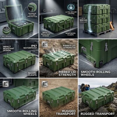 صندوق أدوات Rotomolded قابل للتكديس ونظام تخزين LLDPE موفر للمساحة لتنظيم ورشة عمل المستودعات