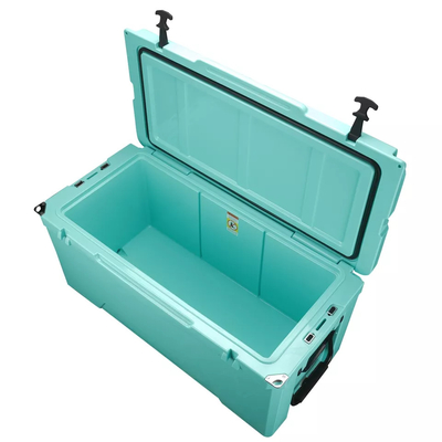 135QT ماء مبرد بعجلات صندوق الثلج البلاستيكي Rotomolded