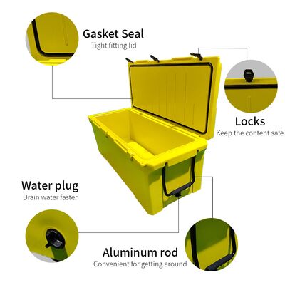 صندوق مبرد كبير الحجم 240QT بتقنية التشكيل الدوراني - صندوق ثلج خارجي شديد التحمل للصيد والسفر