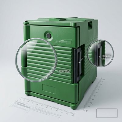 Catering Box 90L Insulated Cater Box Wheeled Hot Food Transport Container PE Rotomolded 635x460x640mm