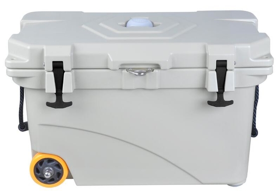 الثقيلة 45L Rotomoulded بعجلات الجليد صندوق الغذاء الصف المواد