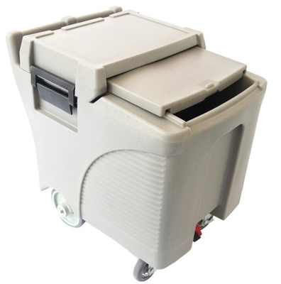 علبة ثلج تجارية LLDPE 125L للطعام على عجلات