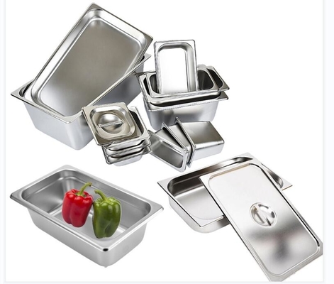1/3 الفولاذ المقاوم للصدأ Gastronorm Pan Ice Cream Buffet Container