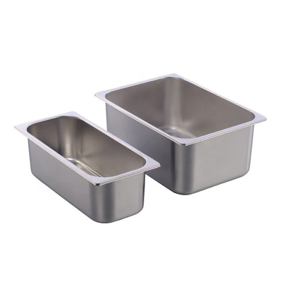 1/3 الفولاذ المقاوم للصدأ Gastronorm Pan Ice Cream Buffet Container