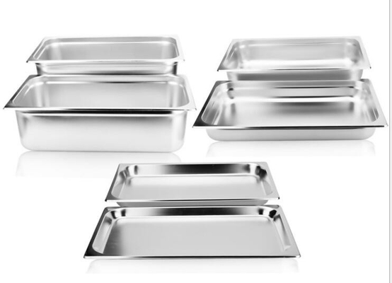 US Style GN2 / 1 GN2 / 3 SS Food Pan موصلية حرارية فائقة
