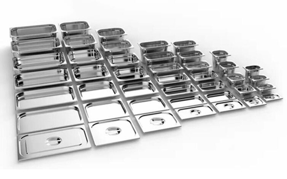 US Style GN2 / 1 GN2 / 3 SS Food Pan موصلية حرارية فائقة