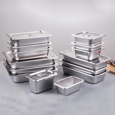 US Style GN2 / 1 GN2 / 3 SS Food Pan موصلية حرارية فائقة