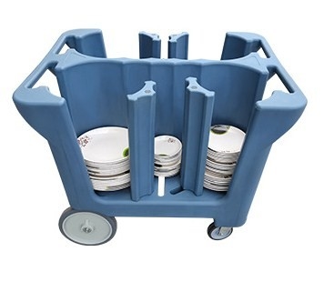 NSF Mobile Dish Caddy Cart مع مقابض مزدوجة مقسم