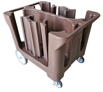 NSF Mobile Dish Caddy Cart مع مقابض مزدوجة مقسم