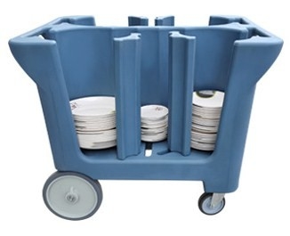 NSF Mobile Dish Caddy Cart مع مقابض مزدوجة مقسم