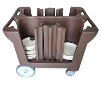 NSF Mobile Dish Caddy Cart مع مقابض مزدوجة مقسم