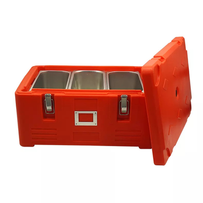الفولاذ المقاوم للصدأ GN معزول الغذاء عموم الناقل Rotomold البلاستيك PE صندوق حراري 30L