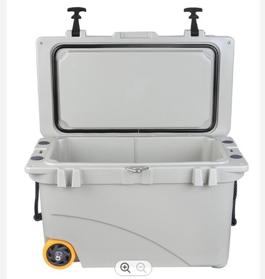 الثقيلة 45L Rotomoulded بعجلات الجليد صندوق الغذاء الصف المواد
