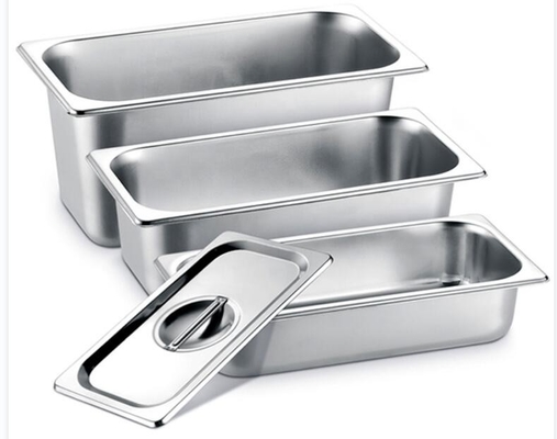 1/3 الفولاذ المقاوم للصدأ Gastronorm Pan Ice Cream Buffet Container